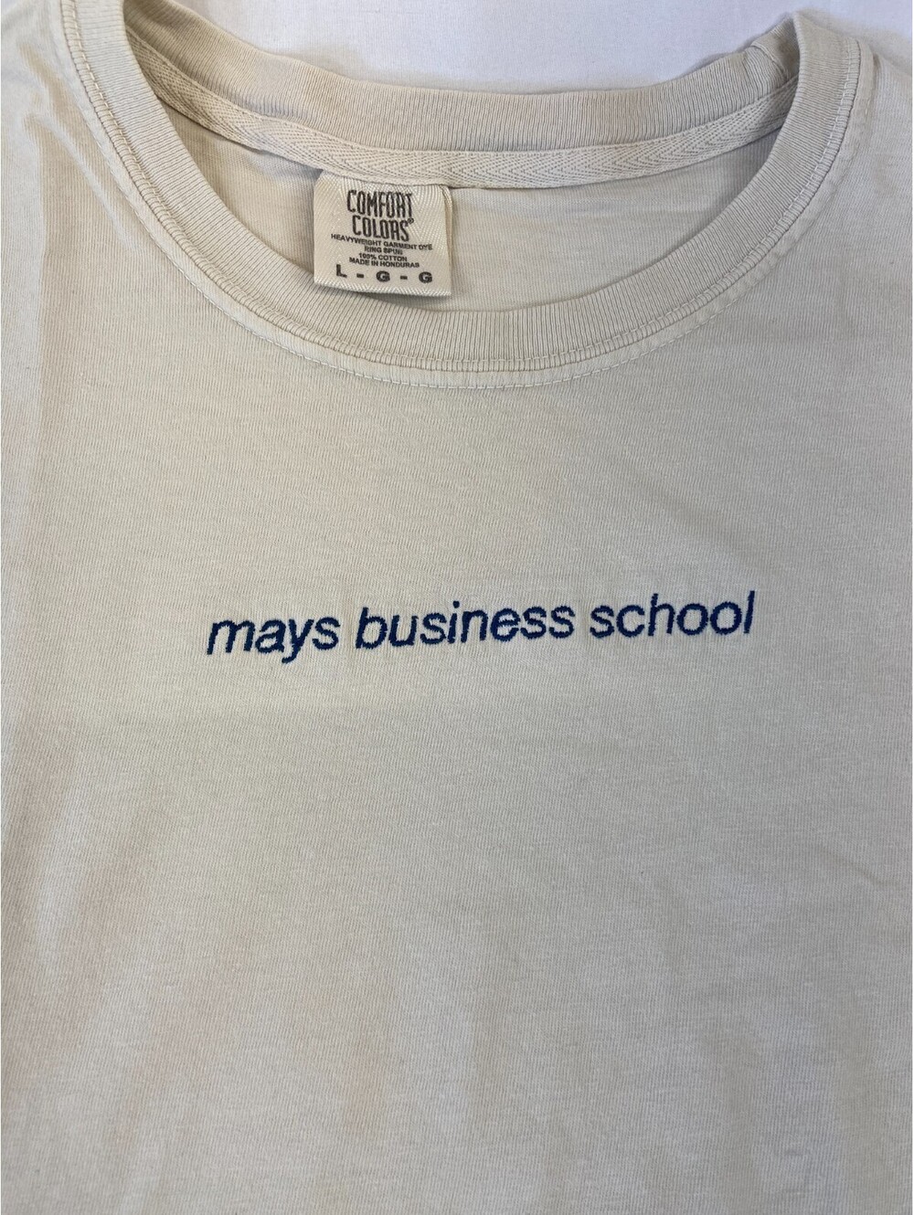 Mays Business School Large T-Shirt Texas ATM Cream Cotton Casual Everyday Wear